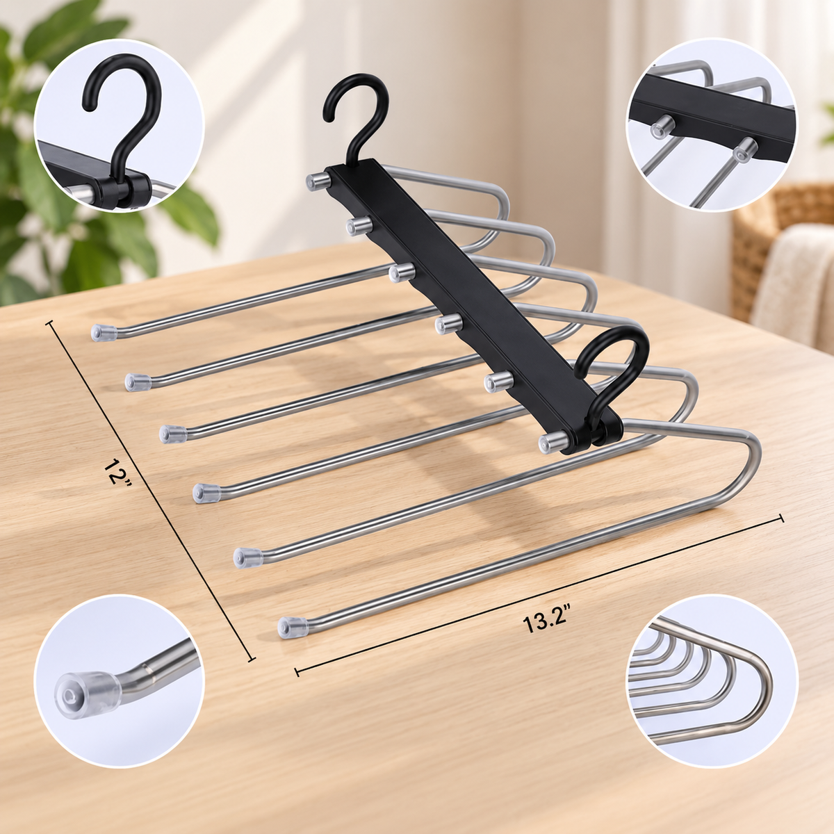 Non-Slip Metal Pants Hangers – 2 Pack