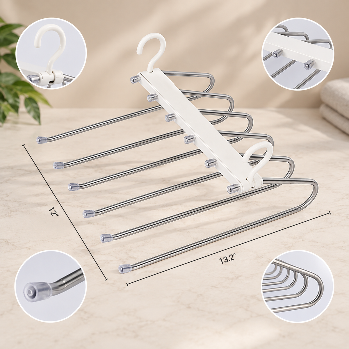 Non-Slip Metal Pants Hangers – 2 Pack