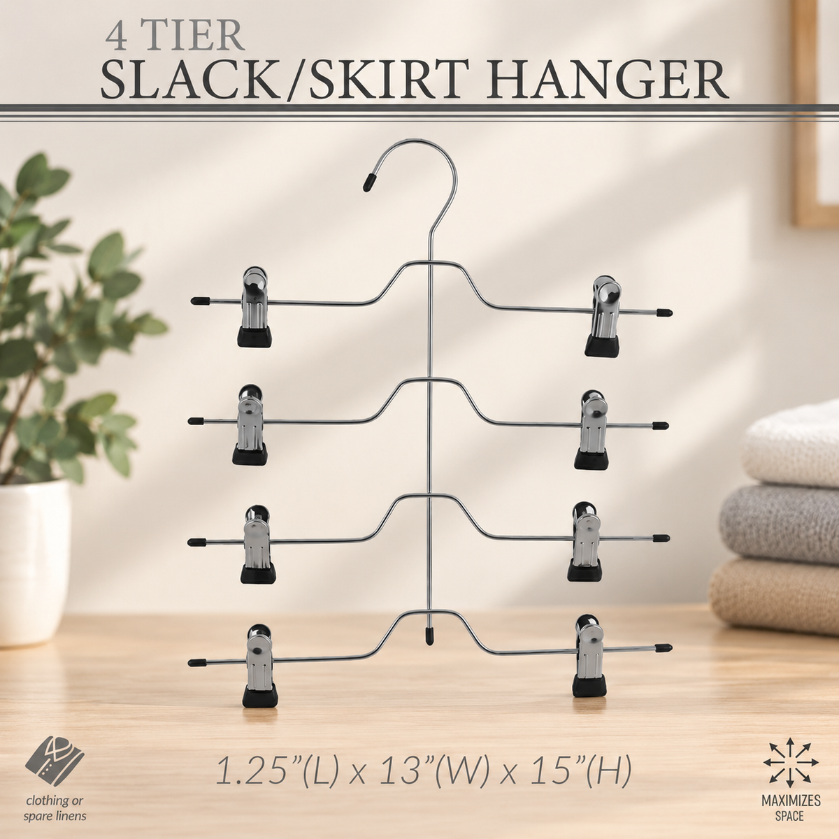 Chrome 4-Tier Skirt & Pants Hanger