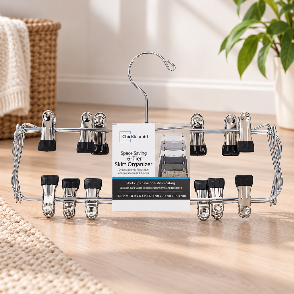 6-Tier Chrome Pants & Skirt Organizer