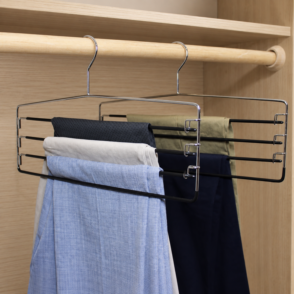 4-Tier Space-Saving Pants & Skirt Hanger