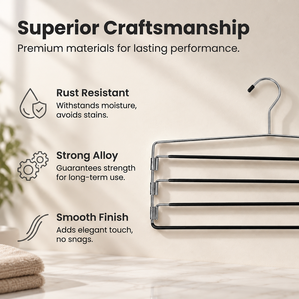 4-Tier Space-Saving Pants & Skirt Hanger