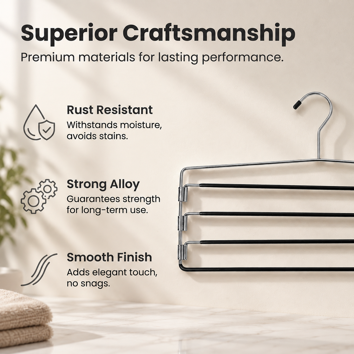 4-Tier Space-Saving Pants & Skirt Hanger