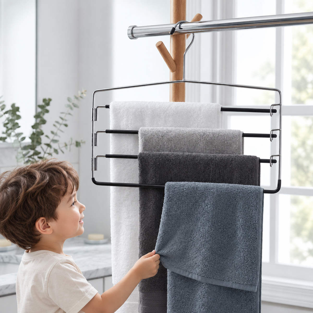 4-Tier Space-Saving Pants & Skirt Hanger
